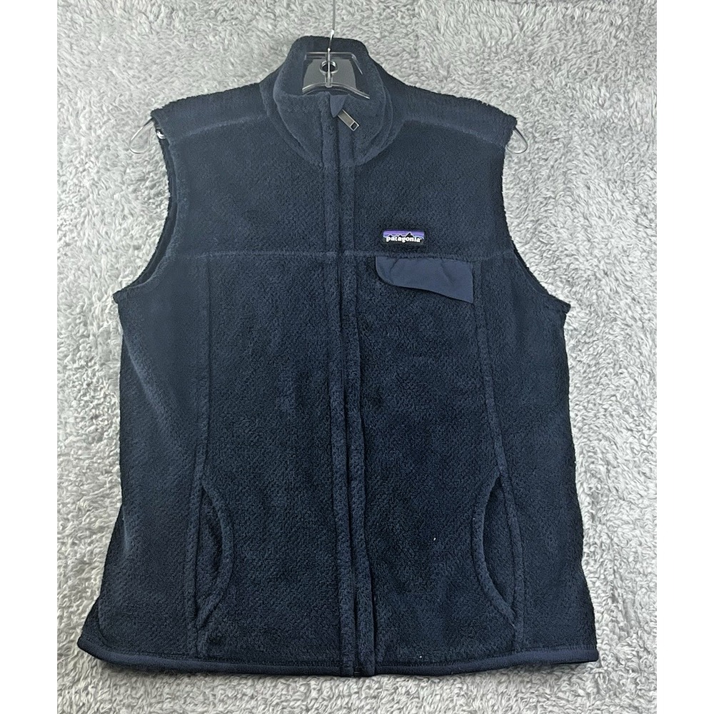 Patagonia Re-Tool Snap-T Fleece Vest Navy Blue Polartec Full Zip Womens Large